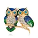 Owl Brooch Vintage Corsage Scarf Clip Crystal Owl Animal Brooches Lapel Pin Broches Jewelry Women