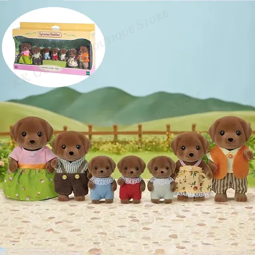 Original sylvan ische Familien Anime Figuren Haus Spielzeug Shiba Inu Bulldogge Falt katze Labrador