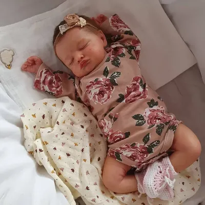 Poupée nouveau-né Rosalie Reborn bébé endormi peint à la main peau 3D réaliste avec veines