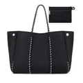 2023 Hot Sale Travelling Bag New Arrival Women Perforated Neoprene Tote Bag With Small Purse Ladies