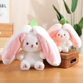 18cm Creative Funny Doll Carrot Rabbit Plush Toy Stuffed Soft Bunny Hiding in Strawberry Bag Toys