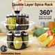Spice Jar Glass Organizer Pepper Shakers Flavor Container Seasoning Kitchen Salt Pigs Rack Bottle