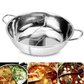 28/30cm Stainless Steel Divided Hot Pots Fondue Chinese Soup Hotpots Induction Cooker Cooking Pot