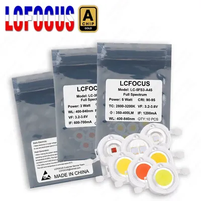 Hydrokultur 1W 3W 5W LED Grow Light Grow LED Vollspektrum 400-840nm 660nm 440nm 395nm 740nm für Zimmerpflanzen sprießen Gemüse Obst Blumen Aquarium