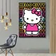 5D DIY Cartoon Kitty Diamond Painting Kit Cat Bow Cross Embroidery Handmade Diamond Mosaic Art Gift