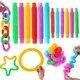8 24 32 40pc/pack Telescopic Pop Tubes Fidget Toys Sensory Toy for Stress Anxiety Relief for