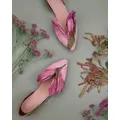 Petali scarpe da casa piatte a punta donna fiore rosa sfumato colori misti scarpe donna elegante