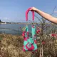 Mode blume Häkeln Handgelenk Tasche Tote Acryl Ketten frauen Handtaschen Designer Stricken Schulter