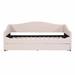 Creationstry Teddy Fleece Daybed w/ Light & Trundle Upholstered/Velvet, Solid Wood in Brown | 35.8 H x 43.9 W x 79.5 D in | Wayfair JJ-23120233