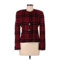 Jaeger Wool Blazer Jacket: Short Red Print Jackets & Outerwear - Women's Size 8