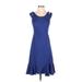 Rebecca Taylor Casual Dress - A-Line Scoop Neck Sleeveless: Blue Print Dresses - Women's Size 2