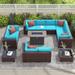 OC Orange-Casual 13 Piece Sectional Seating Group w/ Cushions Synthetic Wicker/All - Weather Wicker/Wicker/Rattan | Outdoor Furniture | Wayfair