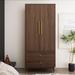 Rubbermaid 2-Door Wardrobe Closet w/ 2 Drawers, Armoire Wardrobe Closet w/ Hanging Rod, Bedroom Armoire Closet w/ Wooden Legs | Wayfair B684