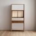 RARLON 74.8" H x 35.43" W Solid Wood Standard Bookcase Wood in Gray/Brown | 74.8 H x 35.43 W x 13.77 D in | Wayfair 05LUXY38VBA6JFNVVKS