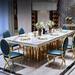 RARLON 7-Piece Light Luxury Rectangular Dining Set. Rectangular Dining Set Upholstered/Metal | 29.92 H x 39.37 W x 86.61 D in | Wayfair
