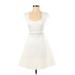 Clover Canyon Casual Dress - A-Line V Neck Sleeveless: Ivory Print Dresses - Women's Size X-Small