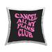 Stupell Industries Groovy Cancel Plans Club Decorative Printed Throw Pillow by lulusimonSTUDIO /Polyfill blend | 18 H x 18 W x 7 D in | Wayfair