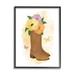 Stupell Industries Blooming Country Boots by Martina Pavlova Floater Frame Print on Canvas in Brown | 31 H x 25 W x 1.7 D in | Wayfair