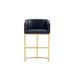 AllModern Vinnie Bar & Counter Stool Upholstered/Leather/Metal/Faux leather in White/Black | Counter Stool (26" Seat Height) | Wayfair