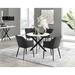 East Urban Home Aashif Dining Set Wood/Upholstered/Metal in Black/Brown/White | 29.5 H x 39.4 W x 39.4 D in | Wayfair