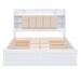 Latitude Run® Queen Bed Platform Bed w/ Storage Headboard, Shelves & 4 Drawers Wood in White | 47.2 H x 62.9 W x 91.2 D in | Wayfair