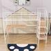 Mason & Marbles Ardella Metal Loft Bed w/ Desk & Wardrobe Metal in White | 67 H x 40 W x 94 D in | Wayfair 2C0ABA8A6A2544708D459C35BAE52D51