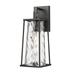 Breakwater Bay Aadhyan 1 Light Outdoor Wall Sconce Glass/Metal/Steel in Black/Gray | 16 H x 6 W x 6.75 D in | Wayfair