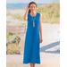Appleseeds Women's Boardwalk Solid Sleeveless Maxi Knit Dress - Blue - L - Misses