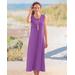 Appleseeds Women's Boardwalk Solid Sleeveless Maxi Knit Dress - Purple - PL - Petite