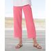 Appleseeds Women's Nantucket Cotton Fringe-Trimmed Cropped Pants - Pink - L - Misses