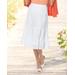 Appleseeds Women's Cotton Eyelet Tiered Skirt - White - PL - Petite