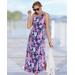 Appleseeds Women's Boardwalk Knit Tropical Floral Maxi Dress - Multi - PL - Petite