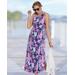 Appleseeds Women's Boardwalk Knit Tropical Floral Maxi Dress - Multi - 3X - Womens