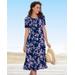 Appleseeds Women's Batik Vines Button-Front Dress - Blue - S - Misses