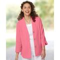 Appleseeds Women's Nantucket Textured-Cotton Relaxed Jacket - Pink - M - Misses