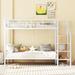 Mason & Marbles Twin Over Twin Metal Bunk Bed w/ Lateral Storage Ladder & Wardrobe in White | Wayfair C0EE37CD511644948FA785BD45A1FC26