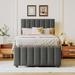 Latitude Run® Platform Bed w/ Trundle & 3 Drawers Upholstered/Linen in Gray | 48.4 H x 40.4 W x 78.7 D in | Wayfair