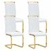 Everly Quinn Sowers Dining Chair Faux Leather/Metal in White | 39.37 H x 16.54 W x 21.26 D in | Wayfair AC4BD39497304BCB800D370D3EBD0E3E
