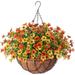 Primrue Silk Hanging Basket Arrangement Silk in Brown/Orange | 20 H x 16 W x 16 D in | Wayfair 1FB8D7765A19416DAC86ECDB2EC5409E