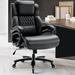 Latitude Run® Choung 400LBS big & Tall Leather Office Chair w/ adjustable Lumbar support Upholstered/Metal in Black | Wayfair