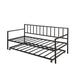 Latitude Run® Twin Daybed w/ Trundle Multifunctional Metal Lounge Daybed Frame For Living Room Guest Room in Black | Wayfair