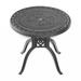 Astoria Grand Cristiano Round Outdoor Restaurant Outdoor Table in Black | 28.35 H x 31.5 W x 31.5 D in | Wayfair 45512F0E785142E8AD98D805D0CDEBDD