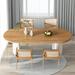 Orren Ellis Figuero Dining Table Wood in Brown/White | 29.53 H x 86.61 W x 35.43 D in | Wayfair 7970D84985DC443E9AAE0738DF84755E