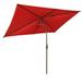 Ivy Bronx Lavasha 120" x 78" Rectangular Lighted Market Umbrella w/ Crank Lift Counter Weights Included in Red | 108 H x 120 W x 78 D in | Wayfair