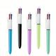 4pcs/Pack,4-Color Stylos À Bille, Pointe Moyenne (1,0 Mm), 4 Couleurs Dans 1 Ensemble De Stylos Multicolores, Stylos Pour Fournitures Scolaires, Stylo De Peinture