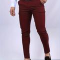 Pantalons Élégants Coupe Ajustée Pour Hommes, Pantalons Habillés Légèrement Extensibles De Style Vintage Décontracté Pour Toutes Les Saisons, Pour Le Dîner, Les Banquets Et Les Affaires