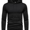 Sweats À Capuche Unis À Manches Longues Pour Hommes, Sweat-shirt De Sport Décontracté Et À La Mode Avec Poche Kangourou, Adapté Aux Sports De Plein Air, Pour L'automne Et L'hiver