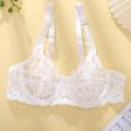 Soutien-gorge semi-transparent à armatures florales en dentelle sexy pour femme