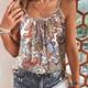 Boho Style Cami Top, Floral Print Crew Neck Cami Top Pour Le Printemps Et L'été, Vêtements Pour Femmes