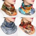 1pc Ruffles Boho Neck Scarf Women's Warm Infinity Scarf Breathable Mesh Neck Gaiter Trend Fake Collar